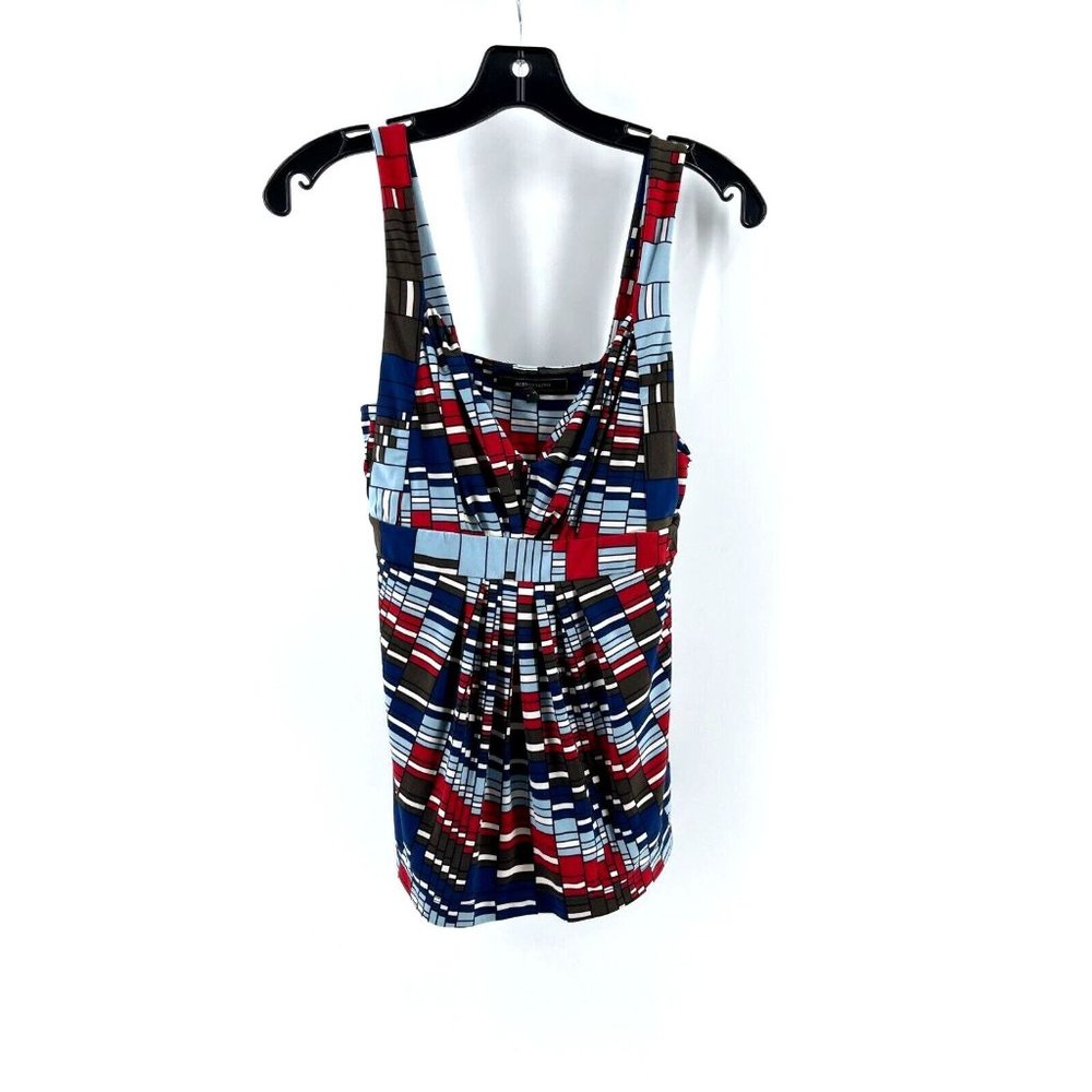 BCBG Maxazria Women's Sleeveless Camisole Block Print Top Shirt Size Small